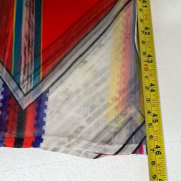 Andree Racer Back Chevron Chiffon Maxi Dress Sleeveless Women Small Geometric - Picture 9 of 12